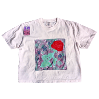 Image 1 of Free motion rose applique boxy T (M)