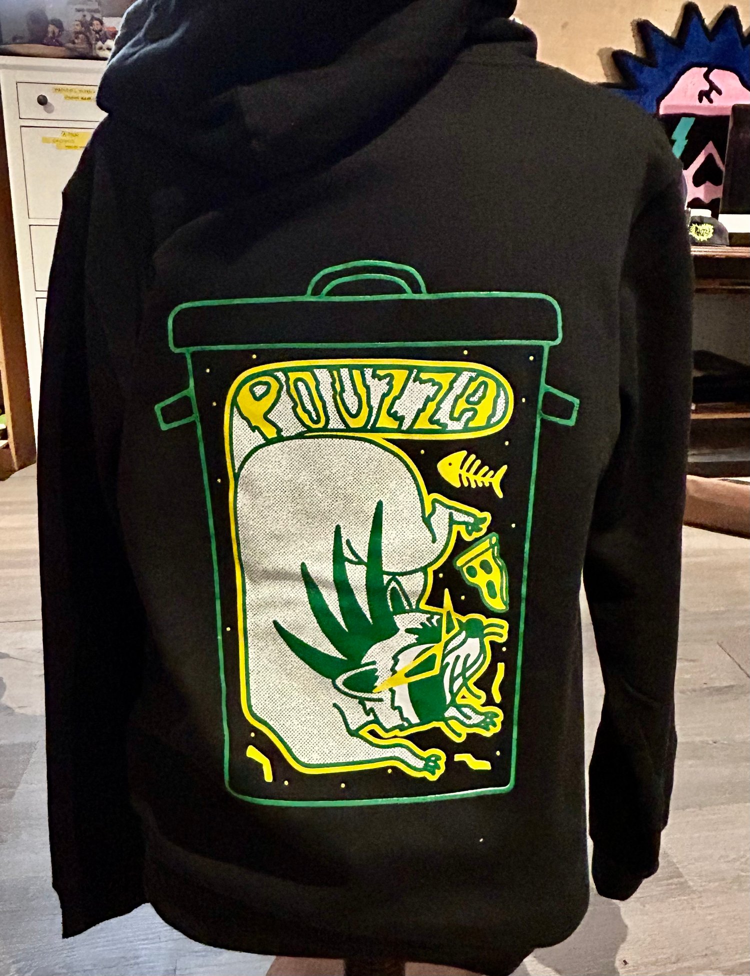 Image of Pouzza " Raccoon" hoodie / coton ouaté à capuchon. ( Pouzza 14 Collection )