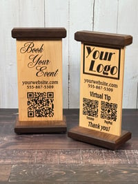 Image 2 of Personalized Tabletop Sign/Display Engraved with your QR Code, Name, Logo or Message 