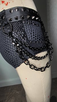 Image 8 of Snake Booty Shorts - Black