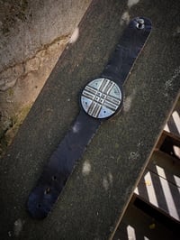 Image 3 of WL&A Handmade Crossroads Silver Dollar Medicine Leather Bracelet - Wrist Size 7" to 7.75"