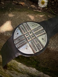 Image 4 of WL&A Handmade Crossroads Silver Dollar Medicine Leather Bracelet - Wrist Size 7" to 7.75"