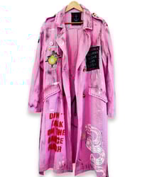 Image 3 of CANDY  ¥ UPCYCLED  ¥ UNISEX ¥ VINTAGE TRENCHCOAT ¥ IBIZA¥ HANDPAINTED