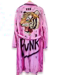 Image 2 of CANDY  ¥ UPCYCLED  ¥ UNISEX ¥ VINTAGE TRENCHCOAT ¥ IBIZA¥ HANDPAINTED