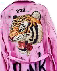 Image 4 of CANDY  ¥ UPCYCLED  ¥ UNISEX ¥ VINTAGE TRENCHCOAT ¥ IBIZA¥ HANDPAINTED