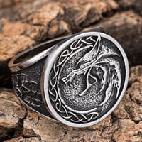 Image 6 of 👑The Armored Kingdom Howling Guardian Wolf Ring-Durable Stainless Steel-Detailed Engraved Design