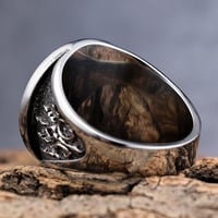 Image 5 of 👑The Armored Kingdom Howling Guardian Wolf Ring-Durable Stainless Steel-Detailed Engraved Design