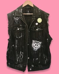 Image 3 of KISS FESTIVAL GILET ¥ VINTAGE WESTE ¥ TIGER ¥ UNISEX ¥ UPCYCLED ¥ IBIZA