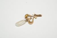 Image 4 of Art Nouveau 14k Yellow Gold, Pearl, and Diamond Lavalier Pendant