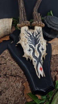 Image 4 of Deer Skull - "Red Star" hand painted - OOAK