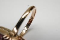 Image 8 of Mid-Century 14k Yellow Gold, Banded Agate Cabochon Ring