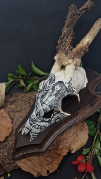 Image 3 of Deer Skull - "Surrender" hand painted - OOAK