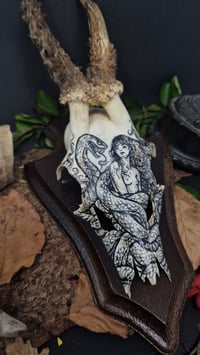 Image 4 of Deer Skull - "Surrender" hand painted - OOAK