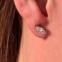 Image 1 of Marquise Cut Moissanite Stud Earrings | 1.04 CTW | 4x8mm D Color | 925 Silver | GRA Certified