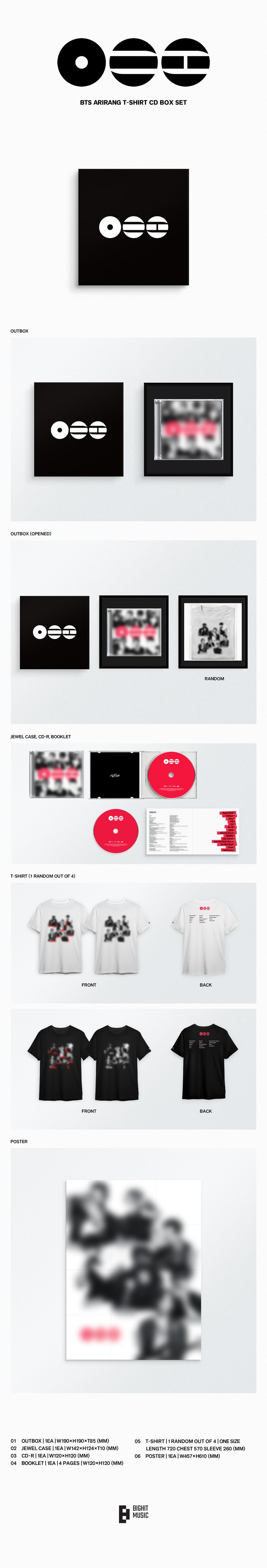 Image of [PRE-ORDER] BTS 'ARIRANG' (T-Shirt CD Box Set)