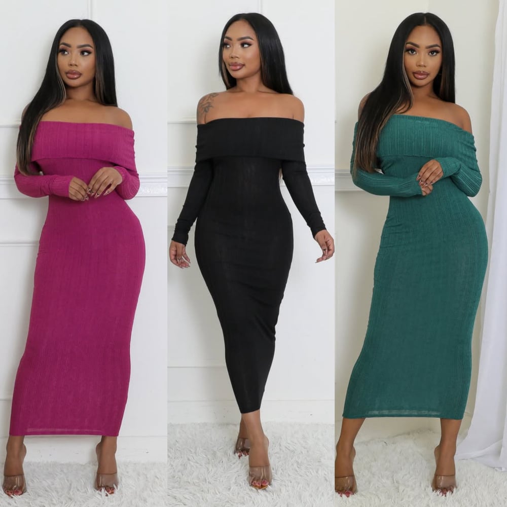 Image of DARLINE OFF THE SHOULDER DRESS