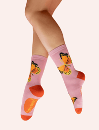 Beautiful Butterflies Bamboo Crew Socks