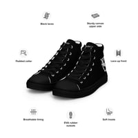 Image 5 of Black & White Men’s High-Top Canvas Shoes 