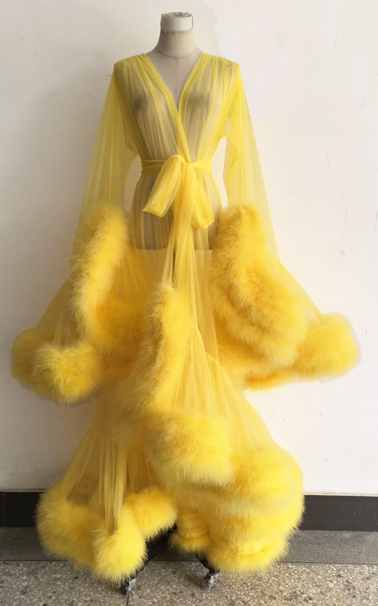 Buttery Yellow Extra Deluxe "Cassandra" Dressing Gown Limited Edition PRE-ORDER