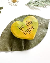 Image 2 of Be the Light Citrus - Mini Wood Burned Heart