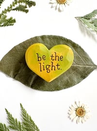 Image 3 of Be the Light Citrus - Mini Wood Burned Heart