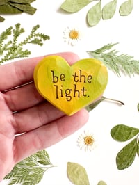 Image 1 of Be the Light Citrus - Mini Wood Burned Heart