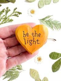 Image 1 of Be the Light Oranges - Mini Wood Burned Heart