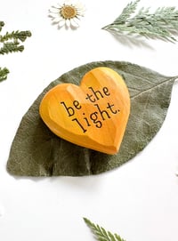 Image 2 of Be the Light Oranges - Mini Wood Burned Heart