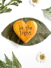 Image 3 of Be the Light Oranges - Mini Wood Burned Heart