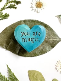 Image 3 of You are Magic Blues - Mini Wood Burned Heart