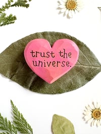 Image 3 of Trust the Universe Pinks - Mini Wood Burned Heart