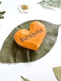 Image 2 of Sunshine - Mini Wood Burned Heart