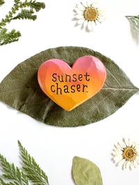 Image 3 of Sunset Chaser 2 - Mini Wood Burned Heart