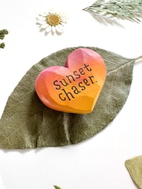 Image 2 of Sunset Chaser 2 - Mini Wood Burned Heart