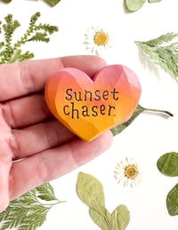 Image 1 of Sunset Chaser 2 - Mini Wood Burned Heart