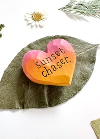Image 2 of Sunset Chaser 1 - Mini Wood Burned Heart