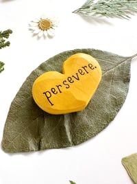 Image 2 of Persevere - Mini Wood Burned Heart