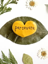 Image 3 of Persevere - Mini Wood Burned Heart