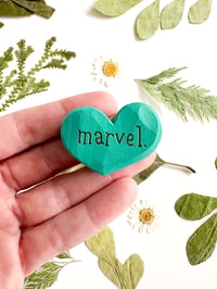 Image 1 of Marvel - Mini Wood Burned Heart