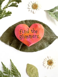 Image 3 of Find the Glimmers Pink & Orange - Mini Wood Burned Heart