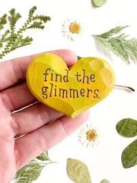 Image 1 of Find the Glimmers Citrus - Mini Wood Burned Heart