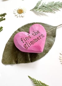 Image 2 of Find the Glimmers Pink & Purples - Mini Wood Burned Heart