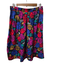Image 1 of Colorful Floral Size 14 Skirt