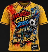 Image 1 of World Cup 2026 New Jersey Host City Soccer Jersey | Limited Edition NJ Fan Gear (Yellow)