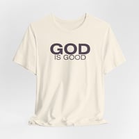 Image 3 of God Is Good Light Tee | Bella+Canvas 3001 | Minimal Faith Statement Shirt