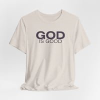 Image 1 of God Is Good Light Tee | Bella+Canvas 3001 | Minimal Faith Statement Shirt