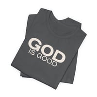 Image 2 of God Is Good Dark Tee | Bella+Canvas 3001 | Minimal Faith Statement Shirt