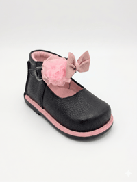 Image 2 of Black Shoe with Pink Embellishment
