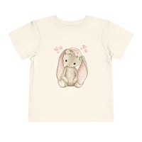 Image 1 of Floral Crown Bunny Toddler Tee -Bella+Canvas · 3001T