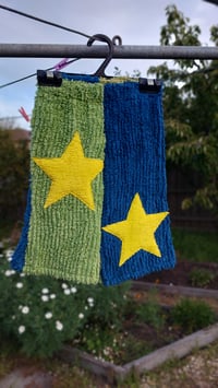 Kids Star pants - Blue/green with yellow stars